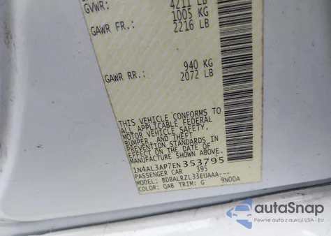 2014 Nissan Altima 2.5/S/Sv/Sl из США, поврежденный, VIN 1N4AL3AP7EN353795